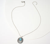 Or Paz Oval Gemstone Pendant 18" Necklace, Sterling Silver